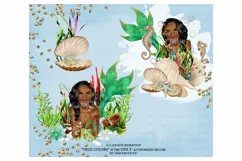 Mermaid ClipArt Afro American Mermaid Clip Art Product Image 3