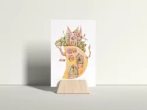 Watercolor moon phase house clipart. Nursery illustration Product Image 3