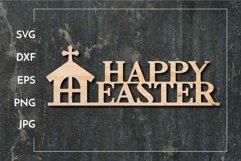 Happy Easter SVG - Paper cut - Laser cut Product Image 1