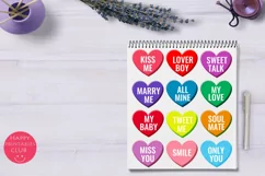 Valentine's Conversation Hearts Cliparts I Love Hearts Product Image 2