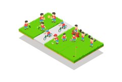 Training concept banner, isometric style Product Image 1