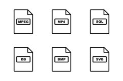 Set Of File Formats Icons Product Image 1