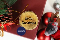 Wood Christmas Ornament Mockup, Round wood slice Mockup PSD Product Image 3