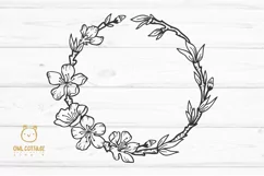 Cherry Blossom Wreath svg, Wedding Flowers SVG, Plum Blossom Product Image 2