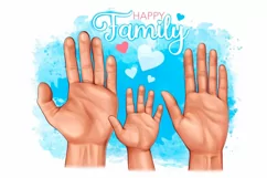 Family clipart, family hands and cat dog Product Image 2