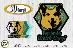 Layered portrait of corgi svg. 3D layered corgi. Product Image 1