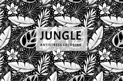 JUNGLE - ANTISTRESS. Set of coloring with tropical leaves Product Image 3