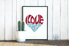 I love adventure Cut File | Heart Word Art Product Image 3