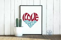 I love adventure Cut File | Heart Word Art Product Image 3