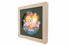 Valentine Flamingos 3D Shadow Box SVG Layered Paper Cut Product Image 2