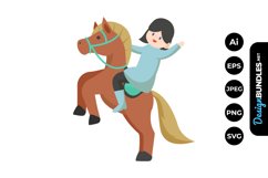 Girls Horse Riding Clipart Product Image 1