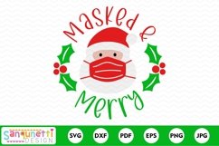 Masked and Merry SVG, Mask Santa cut file Product Image 2