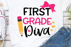 First Grade Diva Svg, Girl 1st Grade Svg, Back to School Svg Product Image 1