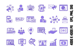 Colored Digital Marketing Icon Set Product Image 1