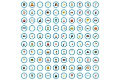 100 festivity brainstorm icons set, flat style Product Image 1