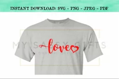 Love With Valentines Day or Wedding Heart SVG Cuttable File Product Image 4