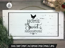 Farmhouse SVG Sign Design - Home Sweet Farmhouse DXF PNG PDF Product Image 3