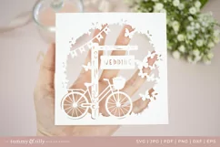 Wedding Bike Card SVG for Cricut and Silhouette Product Image 4