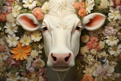 Serene cow amidst blossoms artwork Product Image 1