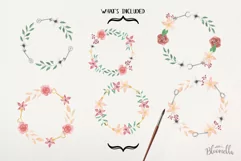 Floral 6 Wreath Watercolor Floral Garlands Flower Pink Keys Product Image 2