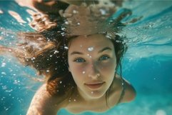 Serene underwater portrait of young woman Product Image 1