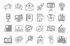 Campaign adword icons set, outline style Product Image 1