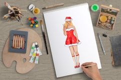 Santa girl, Christmas girl,New Year clipart, Girl clipart Product Image 5