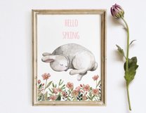 Easter Bunnies Watercolor Cute Baby Rabbit Animal Clipart Product Image 12
