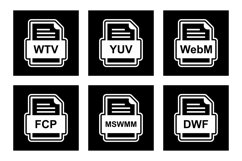 Set Of File Formats Icons Product Image 1