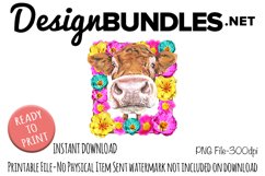 Cow in Spring Flower Frame Product Image 1