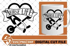 Nurse Life svg, Stethoscope svg, Medical svg, Paramedic svg Product Image 1