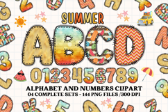 Summer Alphabet clipart, summer letters doodle Product Image 1