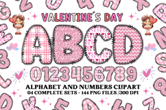 Valentine Alphabet Clip Art, valentines day letters doodle Product Image 1