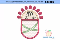 Funny new born baby girl Embroidery Design Product Image 2