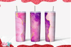 20 oz Skinny Tumbler Pink agate and galaxy sublimation Product Image 4