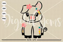 Girl Pig SVG / DXF / EPS / PNG files Product Image 2