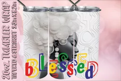 3D Tumbler Wrap 20oz, Blessed PNG, Afro Woman Sublimation Product Image 1