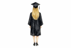 Young Woman Graduate Viewed from Behind Clipart Product Image 1