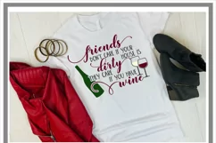 Funny Wine Friends Don't Care If Your House Is Clean SVG Product Image 2