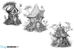 Procreate, Fairy houses coloring projects, 8 detailed design Product Image 4