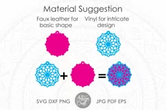Mandala earring SVG, Floral Earrings SVG, Cut Files Product Image 3