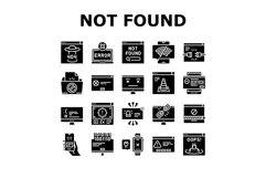 Not Found Web Page Collection Icons Set Vector Product Image 1