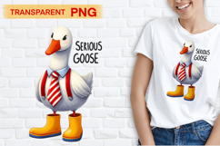 Serious goose PNG clipart, funny sarcastic design Product Image 1