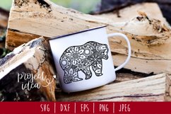 Bear Mandala Zentangle SVG, DXF, EPS, PNG, JPEG Product Image 1