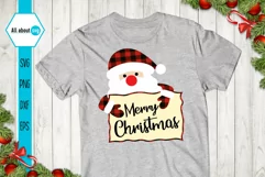 Merry Christmas Svg, Santa Claus Buffalo Plaid Svg Product Image 2