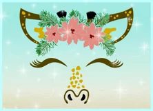 Giraffe Face With Poinsettia SVG Dxf Eps Png PDF Files Product Image 2
