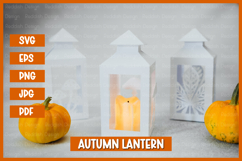 8 Autumn lantern SVG I Fall candle Paper cut SVG Product Image 4
