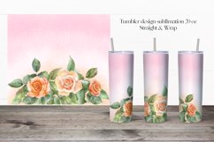 Yellow roses tumbler| 20oz flower tumbler sublimation wrap Product Image 1