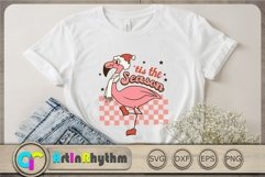 Tis the season Svg, Retro Flamingo Svg, Christmas Svg Product Image 3
