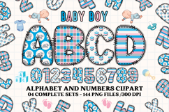 Baby Boy Alphabet PNG Clip Art, baby boy letters doodle Product Image 1